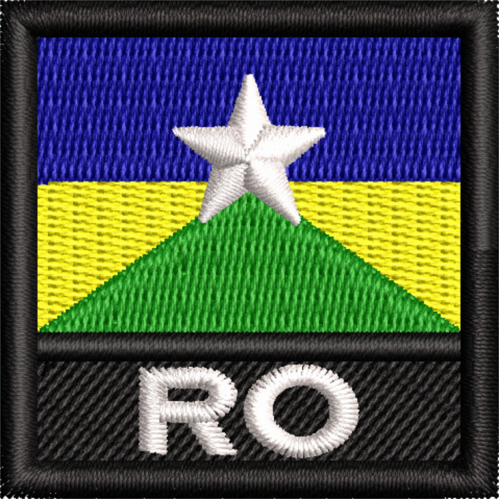 Bordado Patch Mini Bandeira Estado Rondônia Ban349