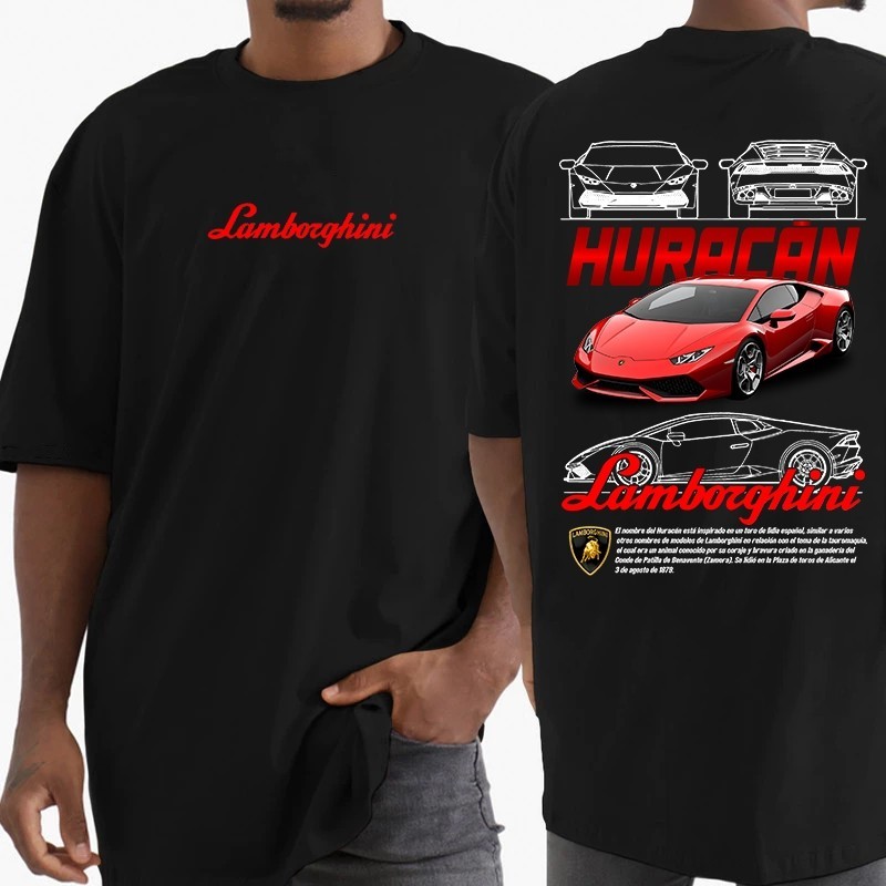 unissex Camisa Algodão Lamborghini Huracan Carros Stock Car Motorsport