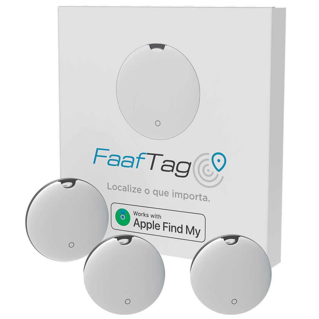 Kit 3 Tag Rastreador Localizador de Objetos Pets Malas Gps Faaftag Faaftech FT-TAG
