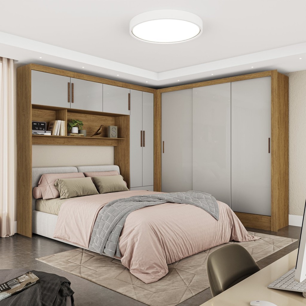 Guarda-roupa Casal Modulado 5 Portas Santiago 3 Portas 5 Gavetas em Oferta na Shopee