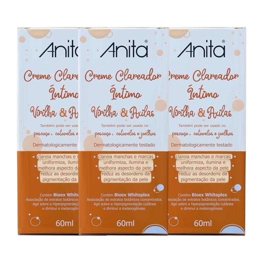 Kit Creme Anita Clareador para Virilha e Axila 60ml (3 unidades)