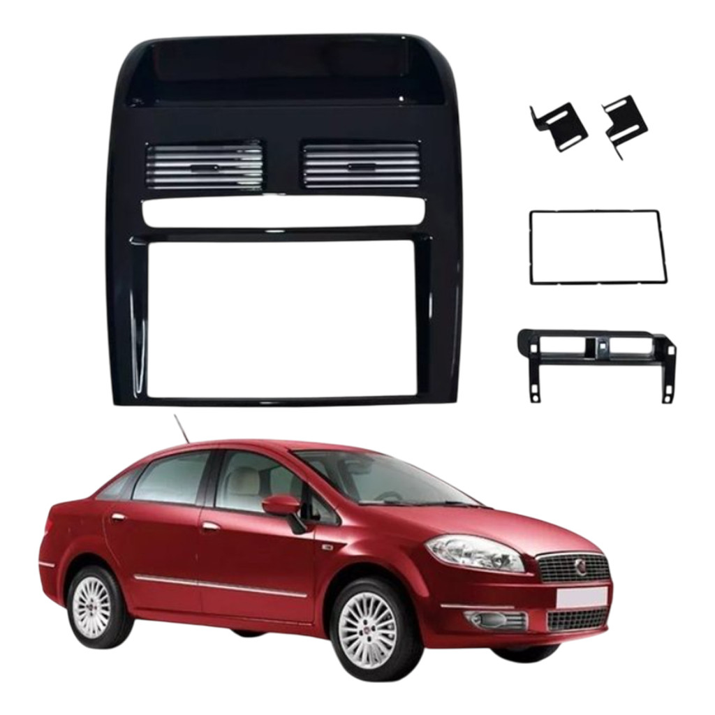 MOLDURA PARA CENTRAL MULTIMIDIA MP5 7 POL 2 DIN FIAT LINEA 2008 A 2014 89/J23 em Oferta na Shopee
