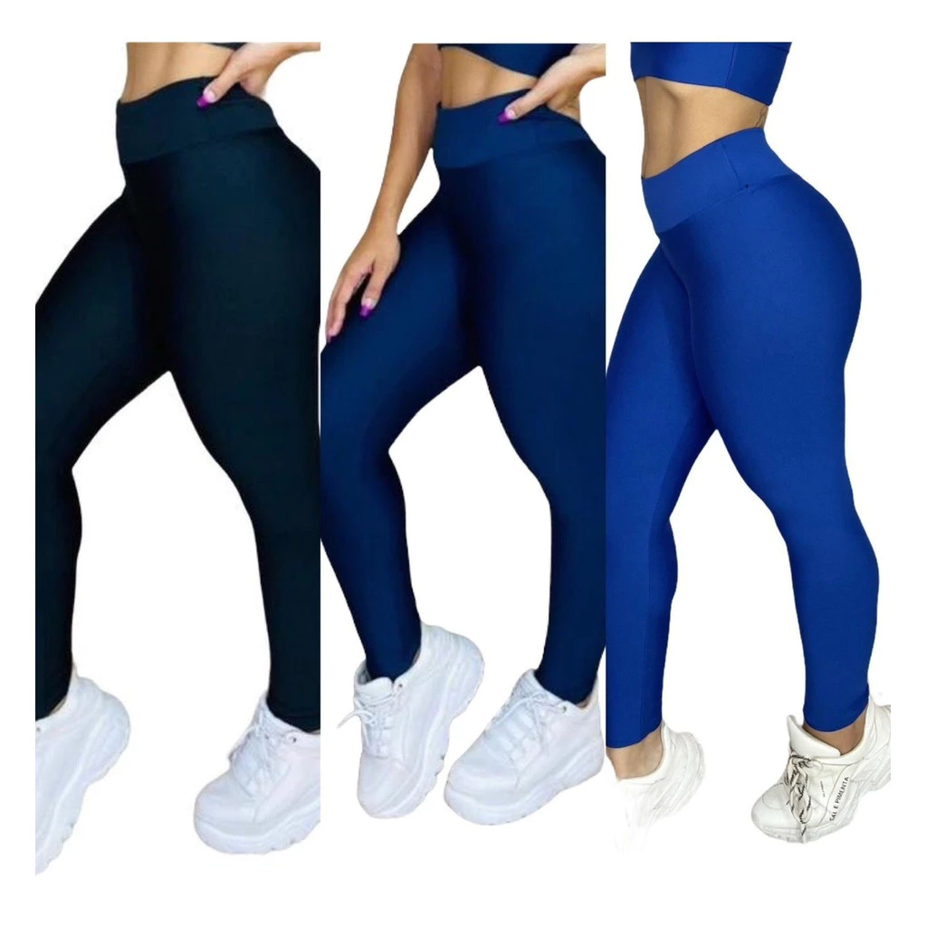 Kit 3 Leg Academia Feminina  Calça Fitness Shorts Bernuda — imagem 1
