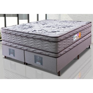 Cama Box King Colchão OrtoFirm + Box 193x203x71 Double Face Espuma D45 Cinza