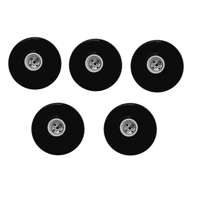 Kit 5 Luminárias Plafonier Plafon Redondo Lâmpada Teto E27 Soquete Bocal Bivolt 100w Preto