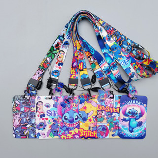 Porta-crachás com cordão longo Stitch, porta-cartões de estudante, porta-cartões de metrô e ônibus, porta-cartões de ace em Oferta na Shopee