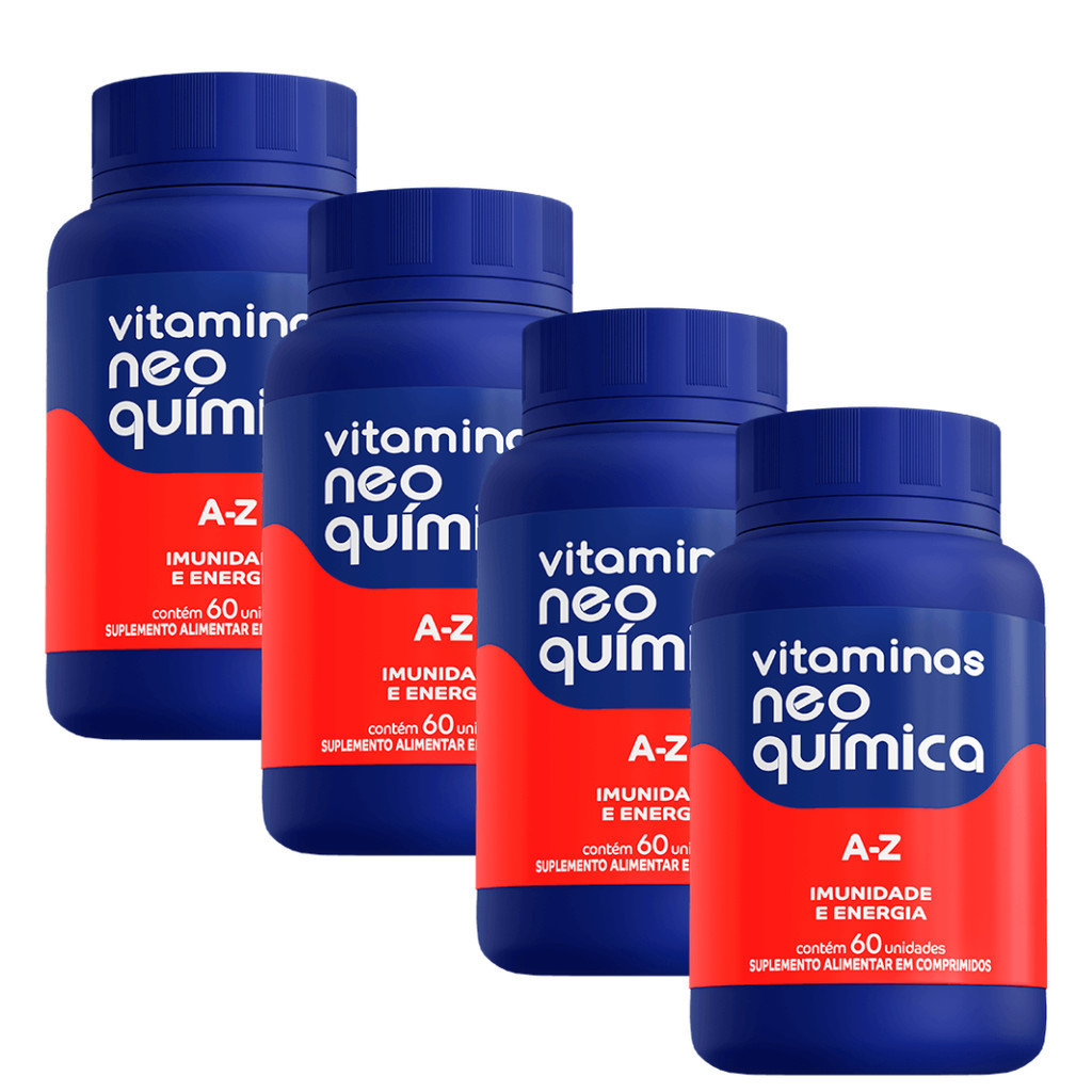 Suplemento Vitamínico Neo Química A-Z Frasco 60 comprimidos - kit com 4