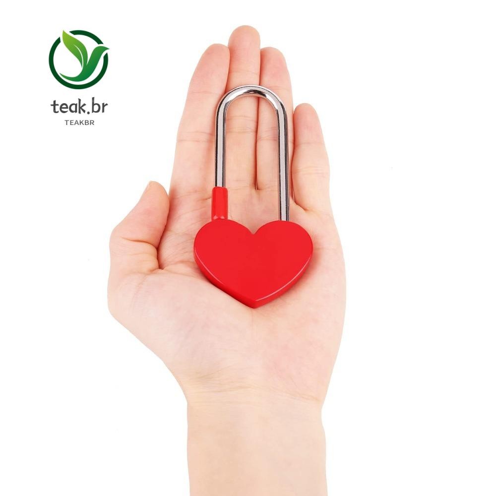 TEABR Love Lock , Cadeado De Coração De Zinco Multicolorido , Sem Chave , Bloqueio De Desejo Único De 3.5 Polegadas E 50 em Oferta na Shopee