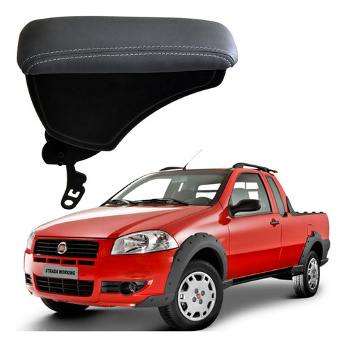 Apoio de Braço Encosto Suporte Descanço Porta Trecos Objetos Console Central Fiat Strada Pickup Adventure Mpi 2012 Cinza