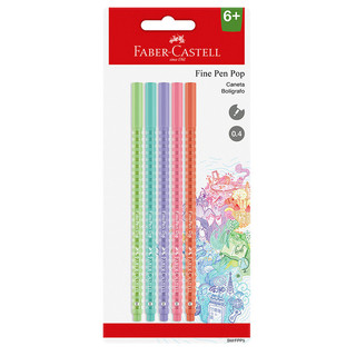 Caneta hidrográfica Fine Pen Pop com 5 unidades SM/FPP5P Faber-Castell em Oferta na Shopee