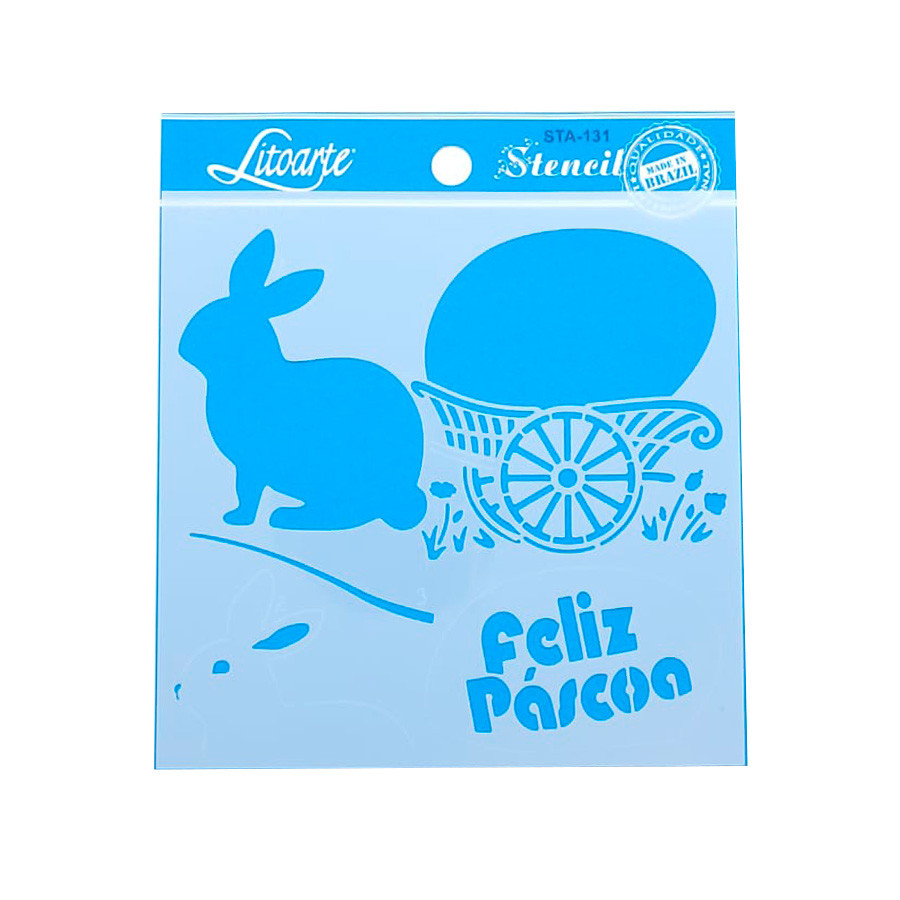 Stencil Coelho Feliz Páscoa STA-131 - Litoarte - Rizzo em Oferta na Shopee