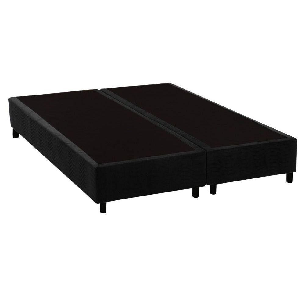 Cama Box Base Universal King Suede Black (193x203x20) - Costa Rica