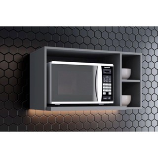 Módulo Cozinha Henn Americana Armário p/ Micro-ondas 80cm Cinza em Oferta na Shopee