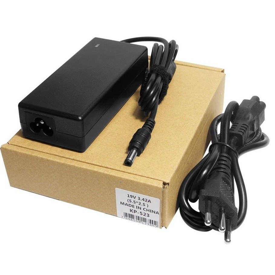 Fonte Carregador Notebook Positivo 19v 3.42a 65w (5,5mm x 2,5mm) em Oferta na Shopee