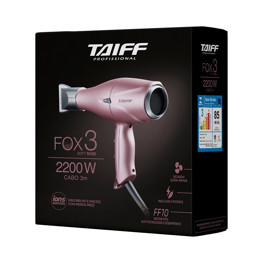 Secador Fox Ion 3 Soft Rose 2200w 127v - Taiff · foto 2
