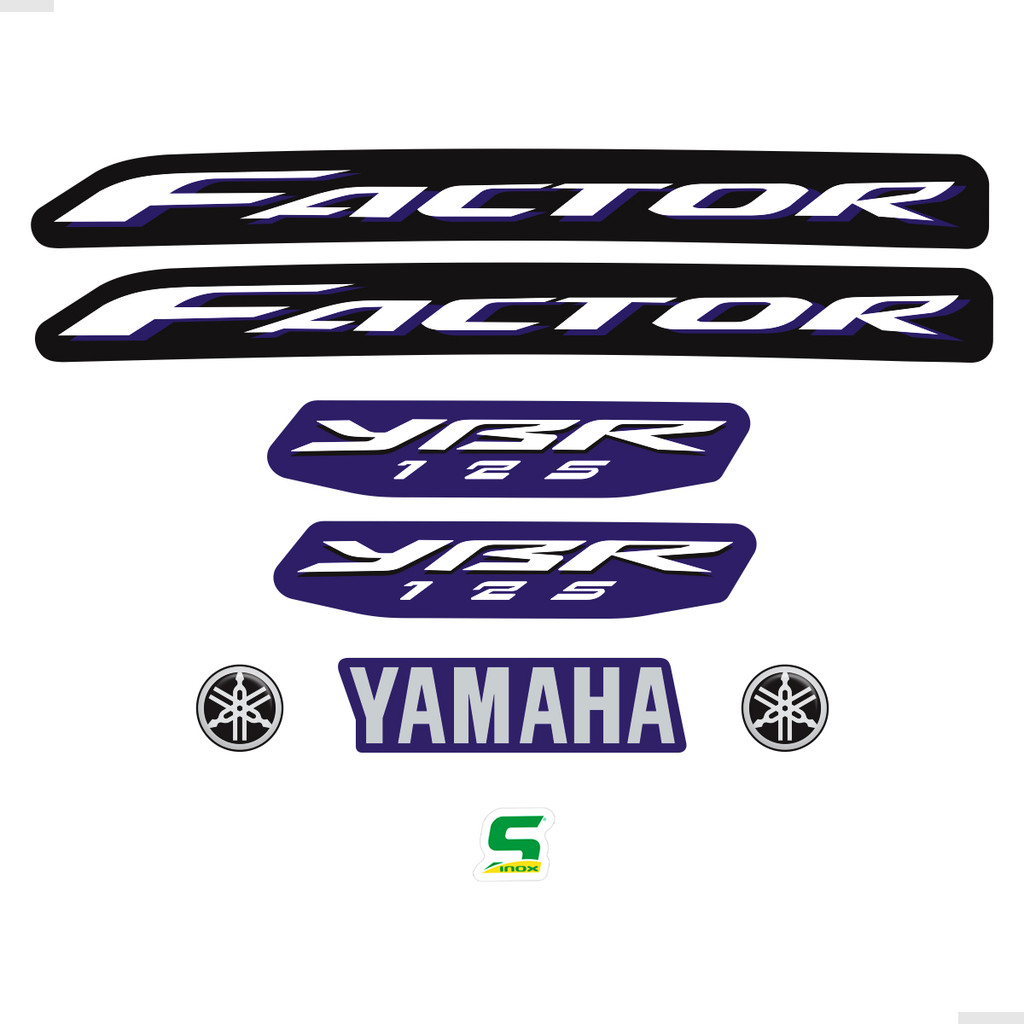Adesivos Para Yamaha Factor 125 Ybr 2010 Moto Roxa + Logos
