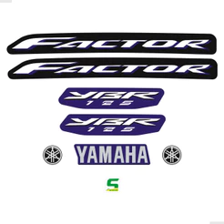 Adesivos Para Yamaha Factor 125 Ybr 2010 Moto Roxa + Logos