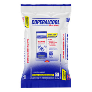 Lenços Umedecidos Coperalcool Bacfree  50un 70° Clássico em Oferta na Shopee