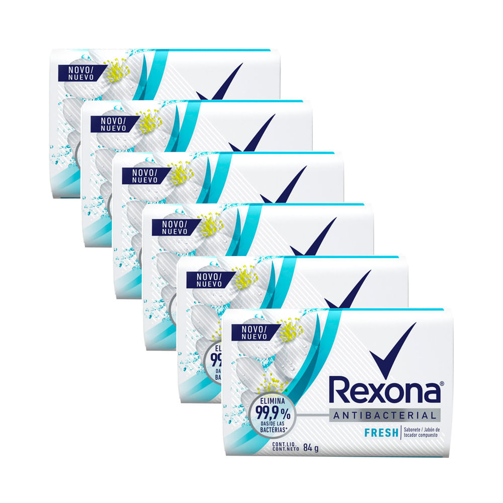 Sabonete em Barra Rexona Antibacterial Fresh 84g | Kit com seis unidades - Beauty
