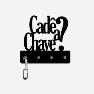 Porta Chaves Cadê a Chave Decorativo de Parede em MDF 3mm Preto Fosco em Oferta na Shopee