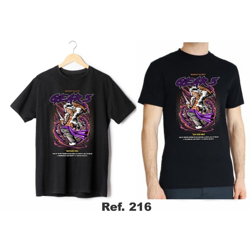 Camiseta Algodão Anime Manga ( One Piece ) Monkey D. Luffy Gear 5 Promoção Envio Rápido