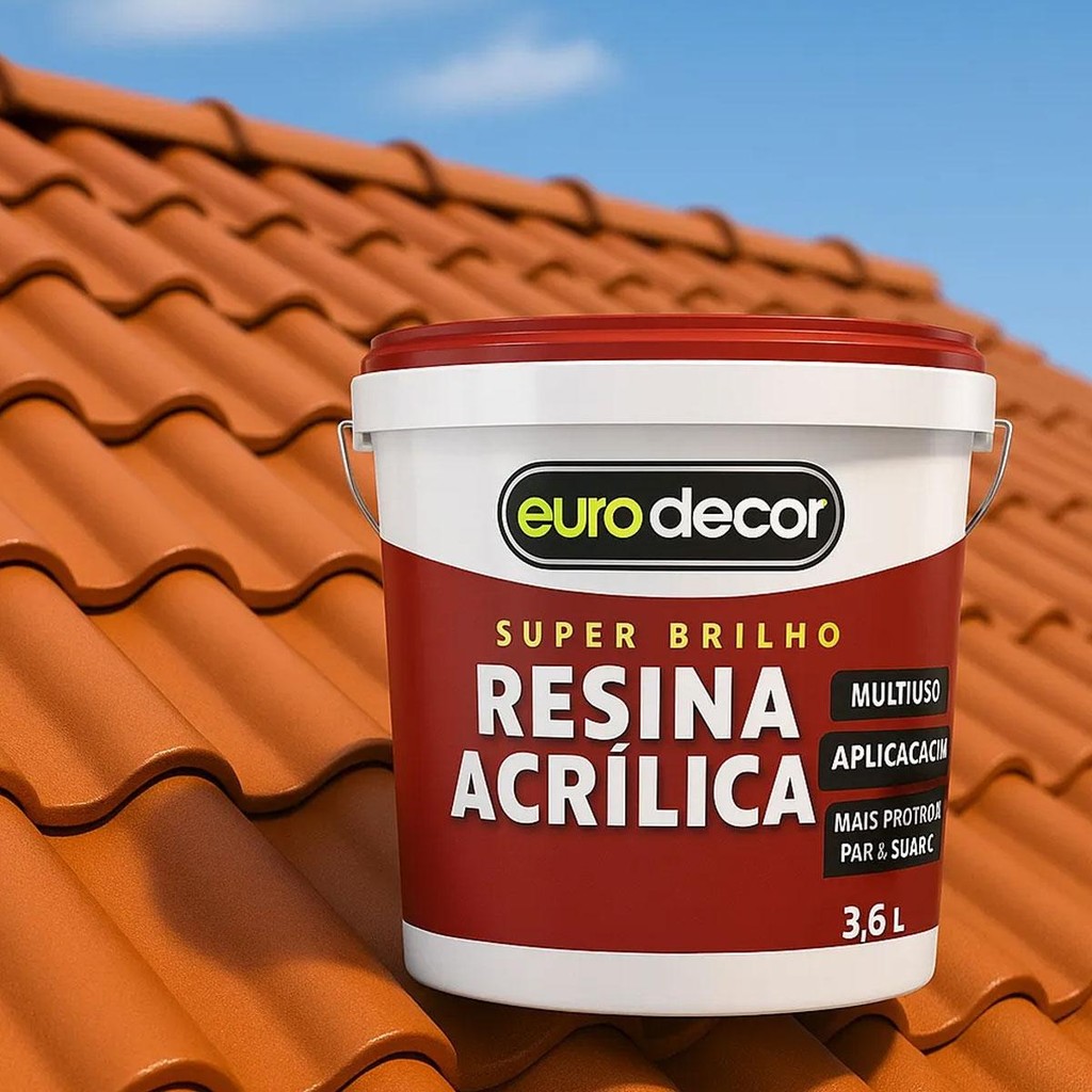 Detalhes do Resina Acrílica Incolor Eurodecor Super Brilho 3,6L