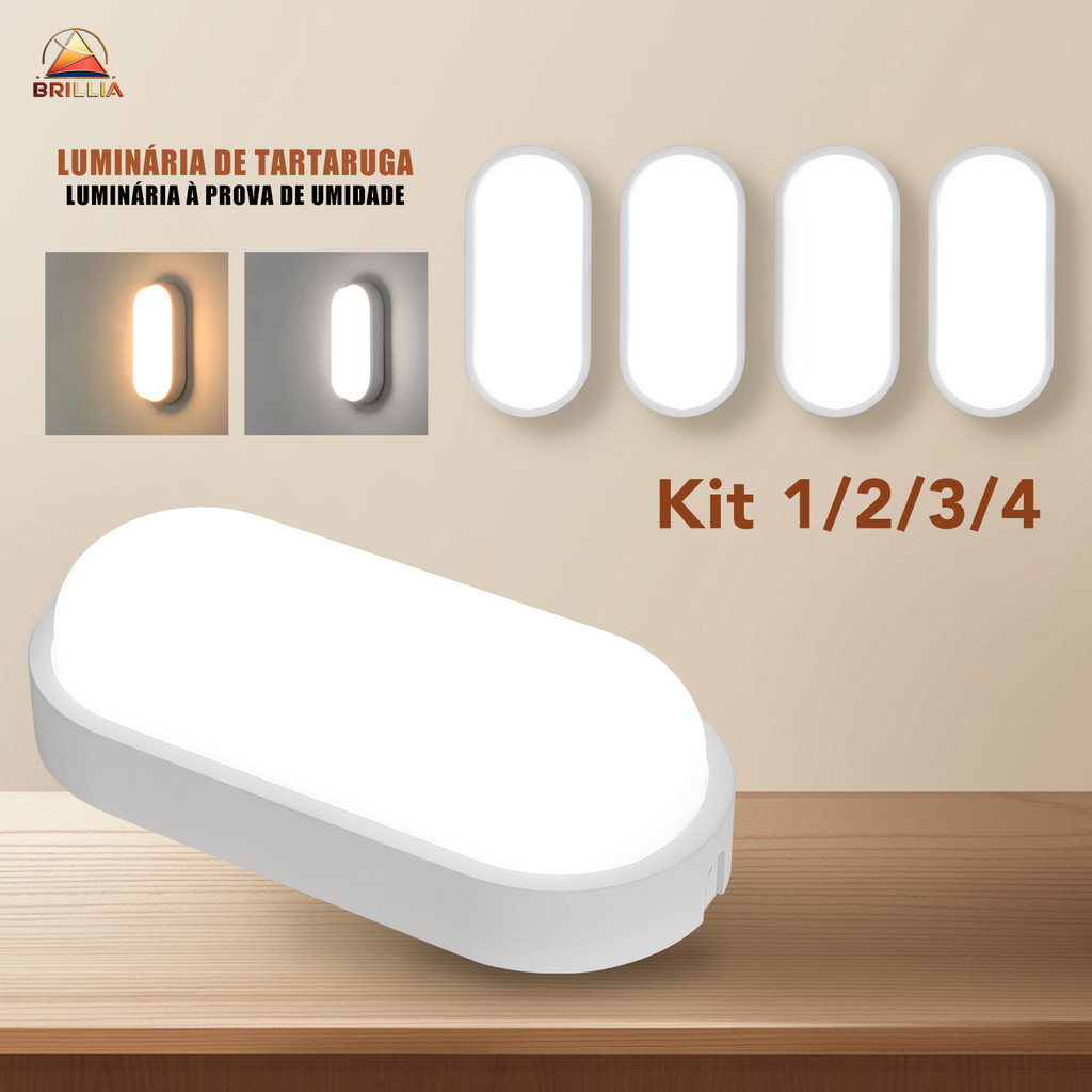 KIT 1 a 4 Luminária Arandela Tartaruga Led Impermeável para Sacada Corredor e Jardim 8W/15W Bivolt em Oferta na Shopee