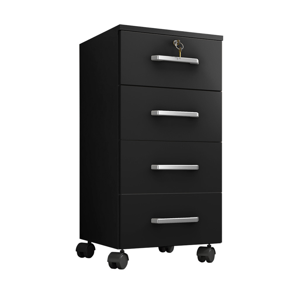 Gaveteiro organizador com rodinhas 4 gavetas escritorio salao quarto preto e outras cores em Oferta na Shopee