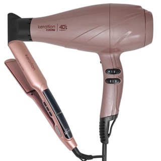 Kit Secador Keration 4D e Prancha X-Wide Keration Pro Bivolt em Oferta na Shopee