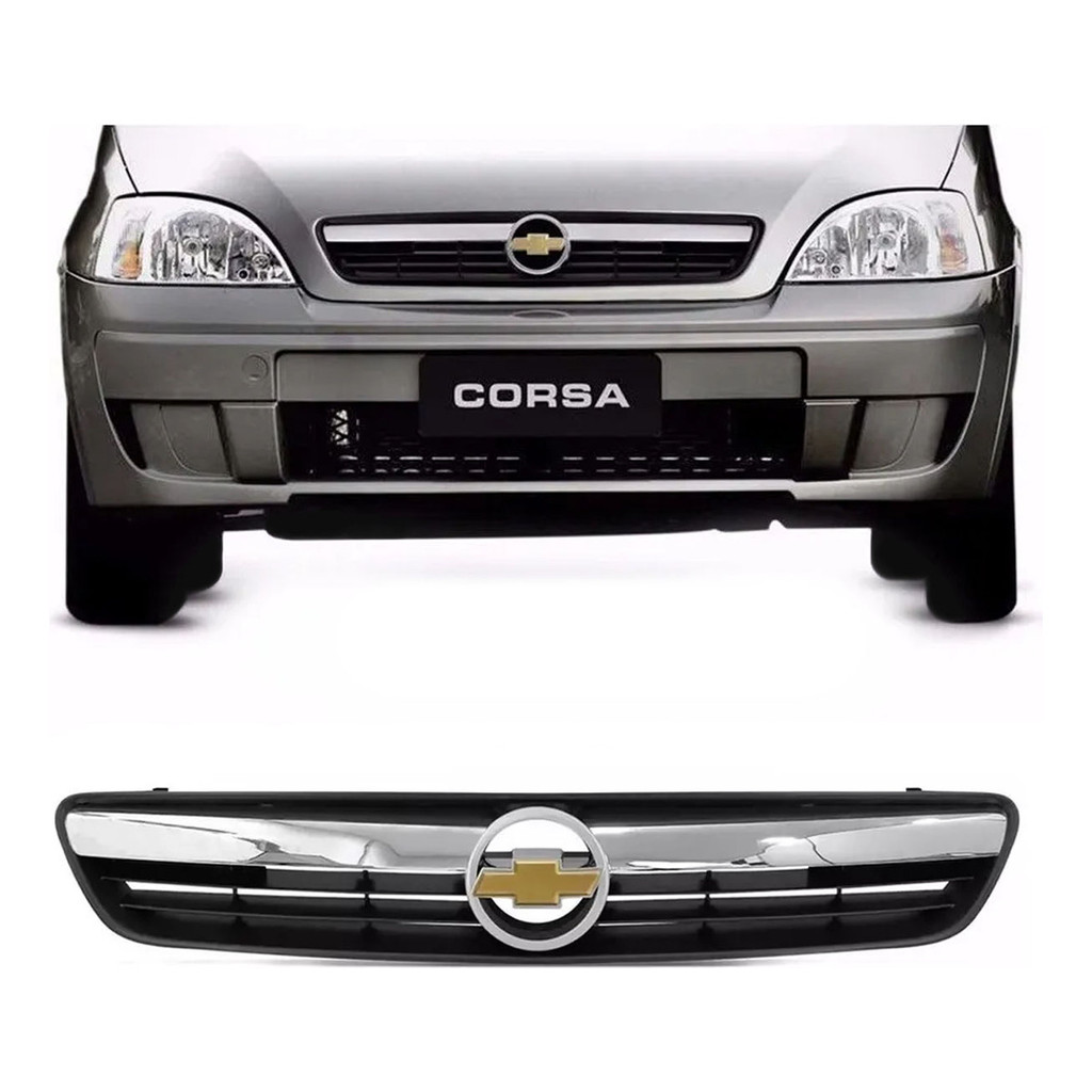 Grade Dianteira Corsa E Montana 2002 Até 2012 Friso Cromado em Oferta na Shopee