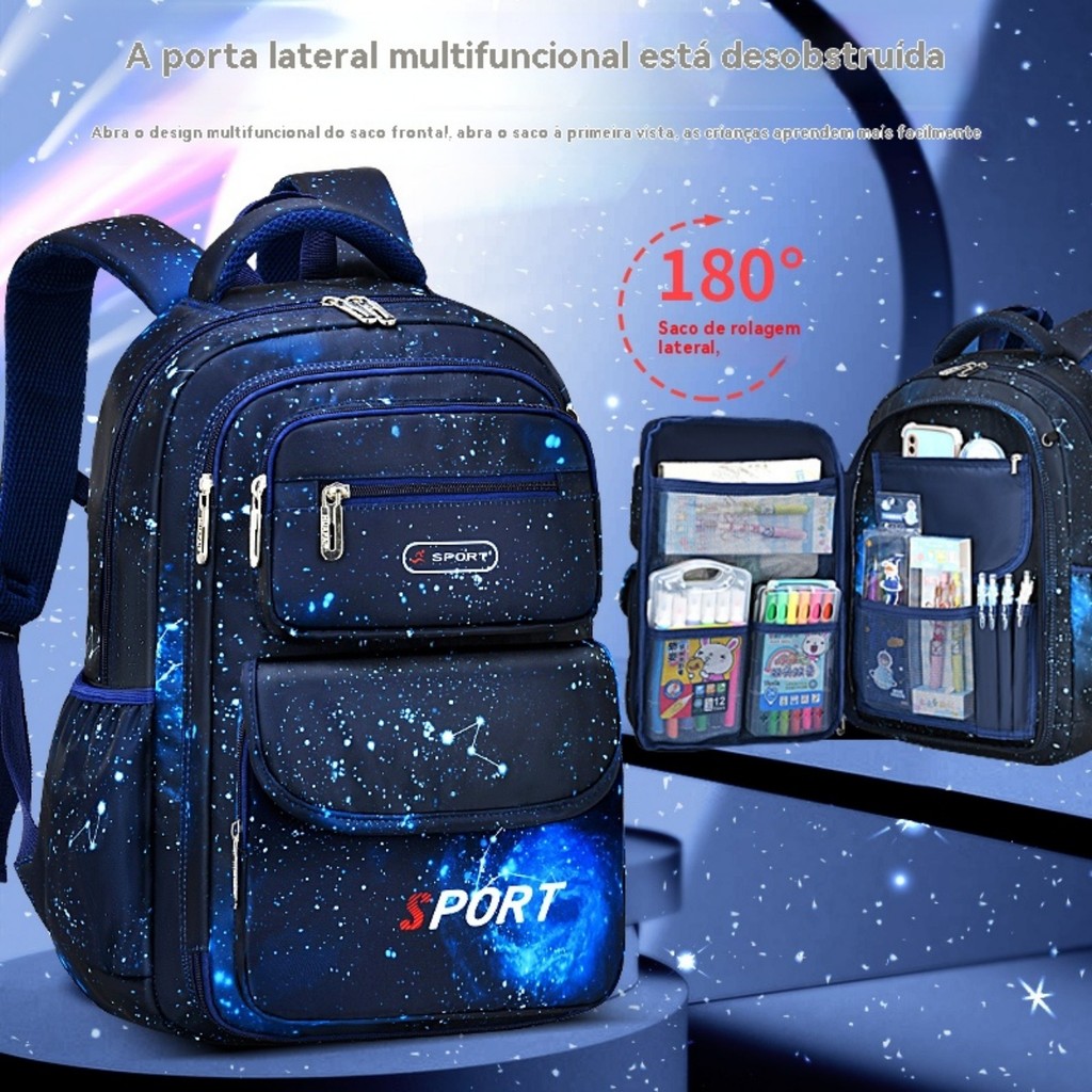 Mochila Feminina de Grande Capacidade e Multifuncional para Notebook com Tecido de Estrelas Masculino yobel em Oferta na Shopee