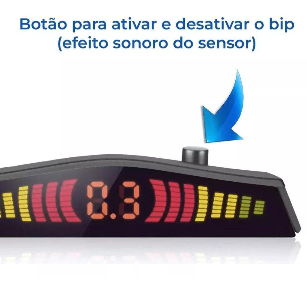 Detalhes do Sensor Estacionamento Ré Traseiro Vipertron 18.5mm 4 Pontos
