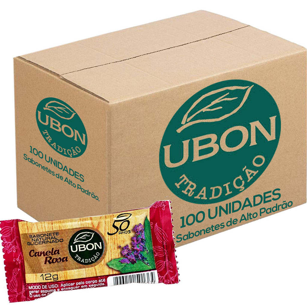 100 Mini Sabonete Canela Rosa Ubon Hotel Pousada Alto Padrão ATACADO