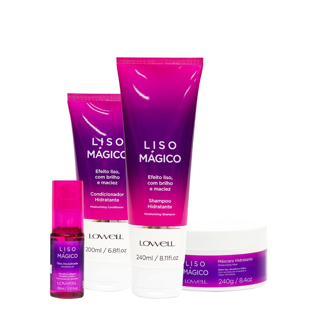 Kit Lowell Liso Mágico Home Care Oil (4 produtos) em Oferta na Shopee
