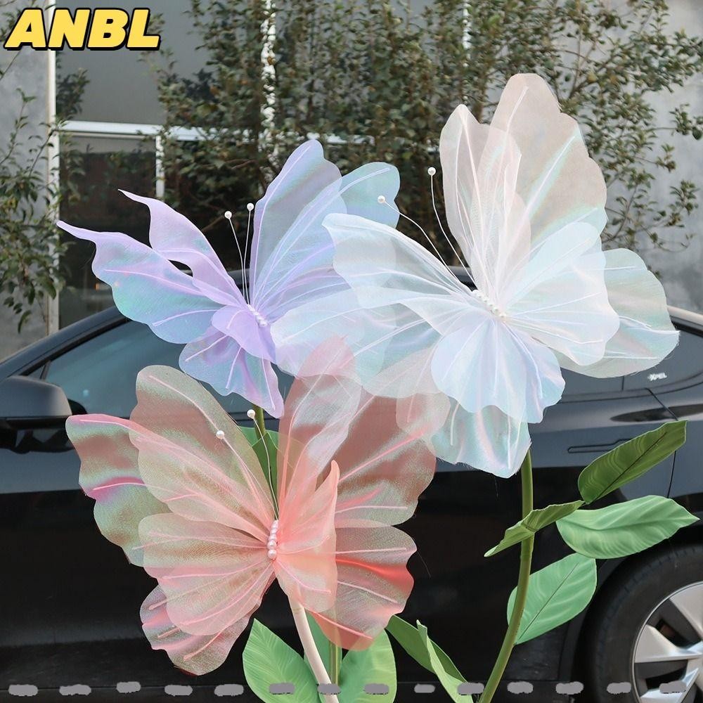 Borboleta Artificial ANBL , Falsa De Gaze Gigante De 50cm , Adereços Para Fotografia Ao Ar Livre De Fio De Seda