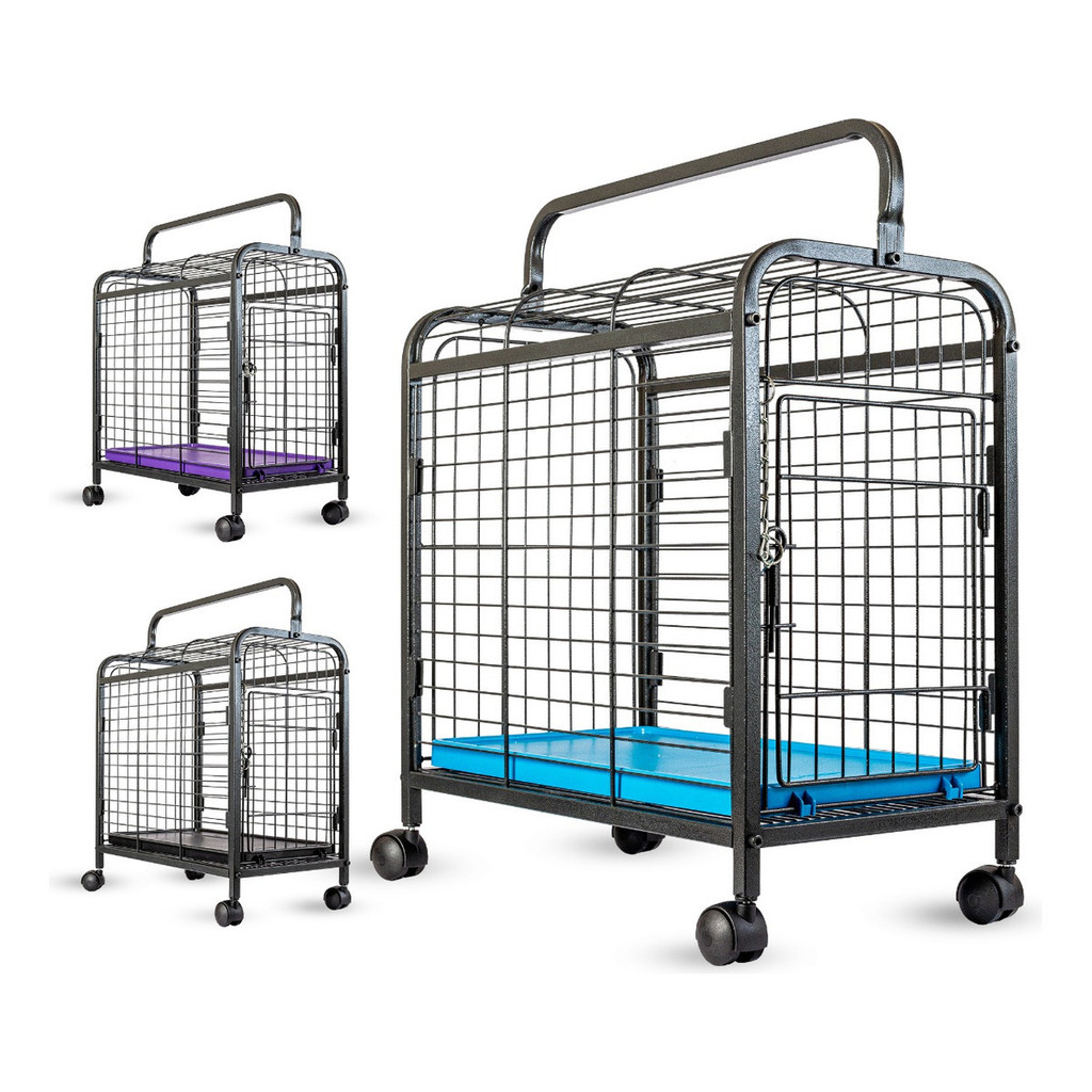 Caixa Gaiola De Transporte Para Gatos Cachorro Pets Portátil Com Rodinhas