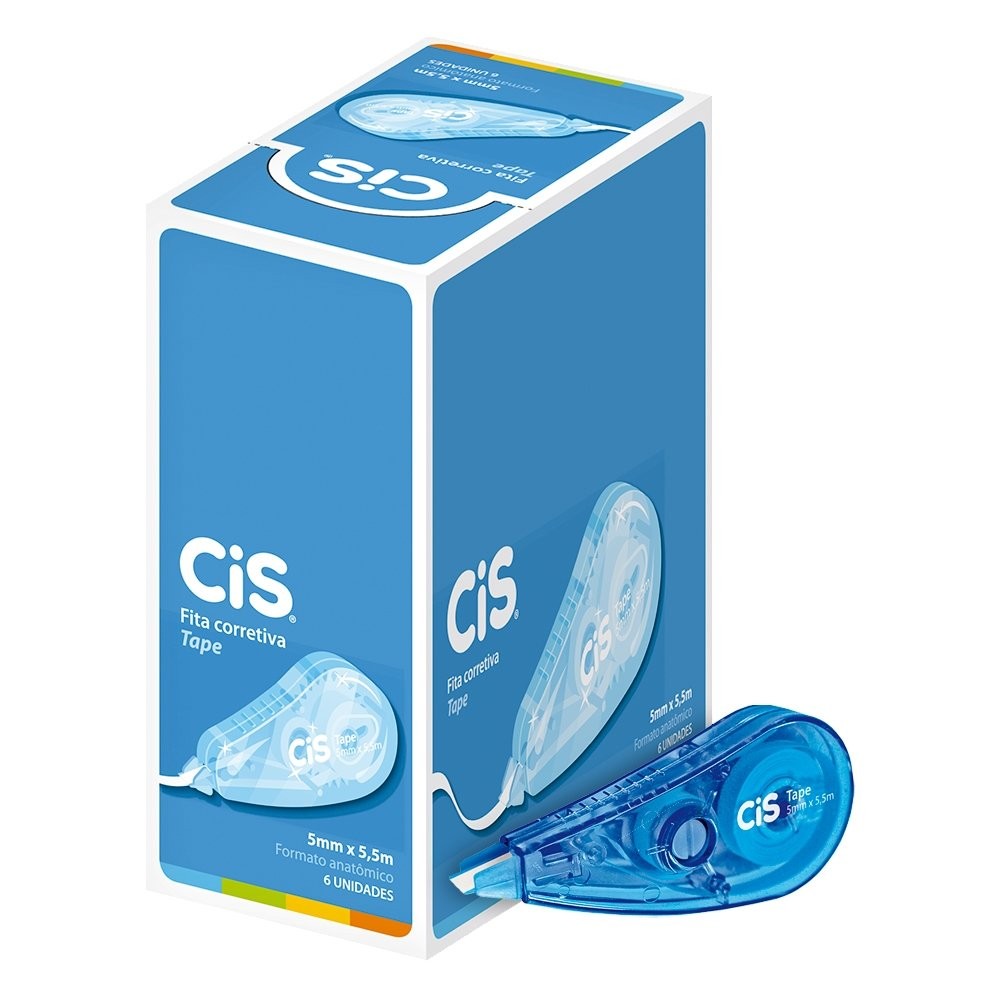 Fita Corretiva Cis Tape - Embalagem com 6 Unidades