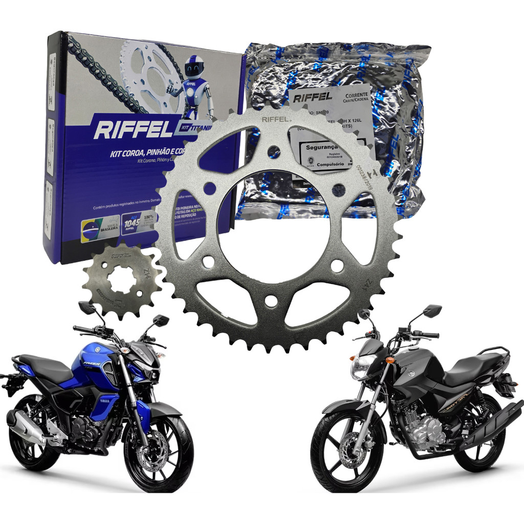 Kit Relação Transmissão Fazer Factor 150 2014 A 2024 Riffel
