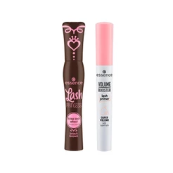 Kit Essence Primer para Cílios Alongadora Volume Branco 7ml + Máscara para Cílios Alongadora Lash Princess Marrom 12ml