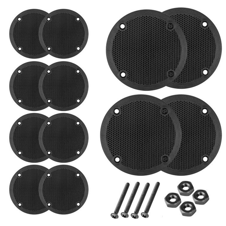 Kit 12 Tela Plástica Para Tweeter Leson 8,5 Cm Com Parafusos