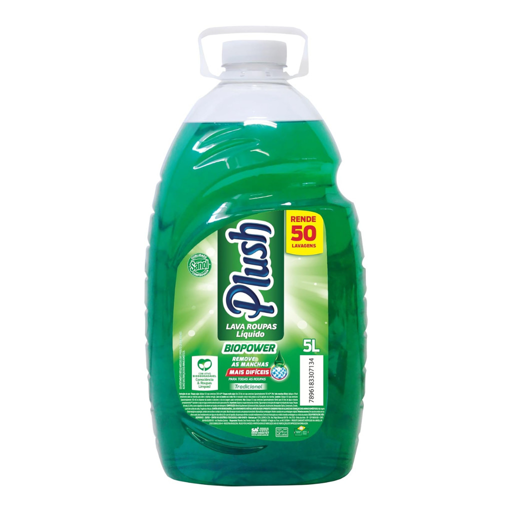 Lava Roupas Líquido Biopower Tradicional Plush 5 L em Oferta na Shopee