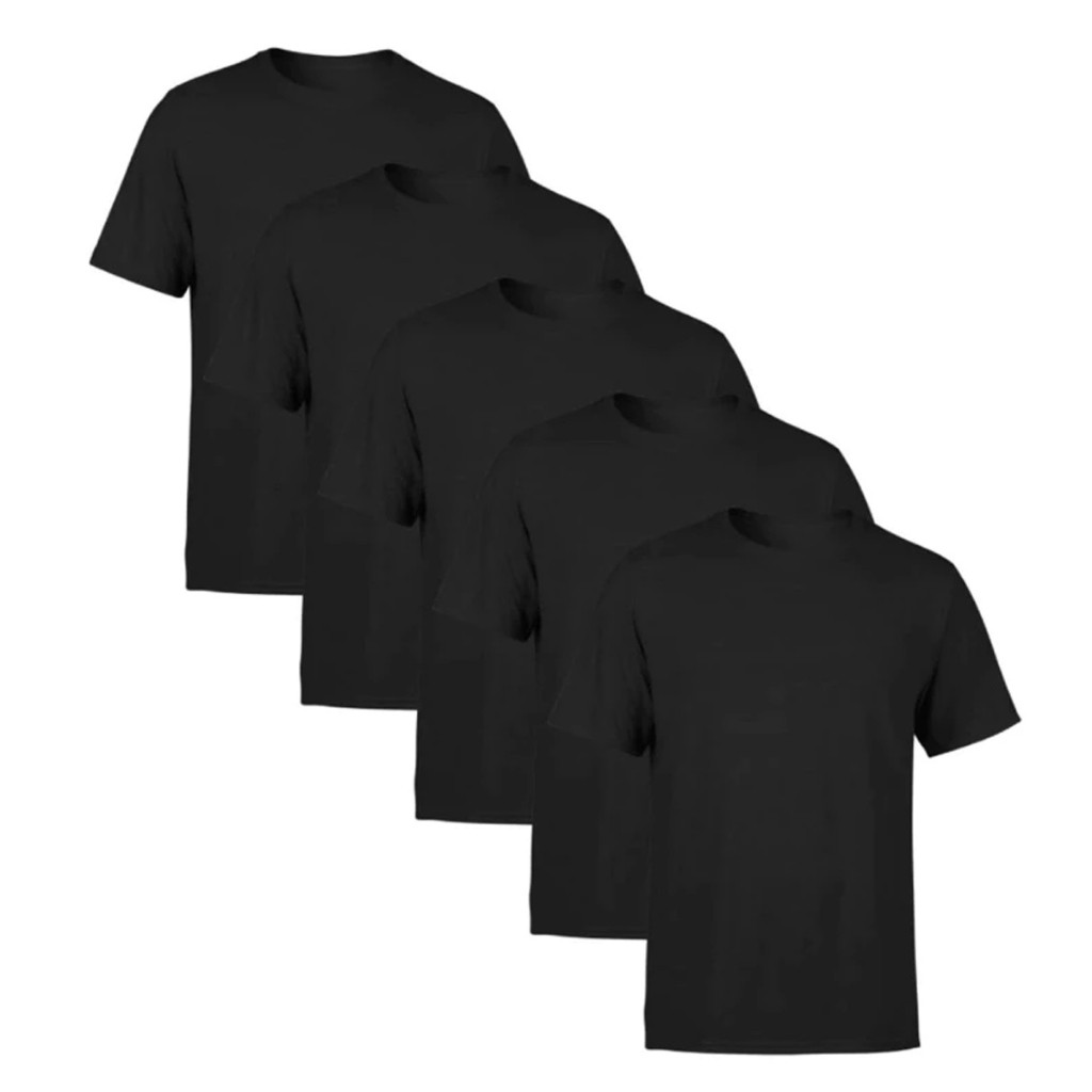 Kit 5 Camiseta Básica Masculina Camiseta Lisa 100% Algodão Reforço