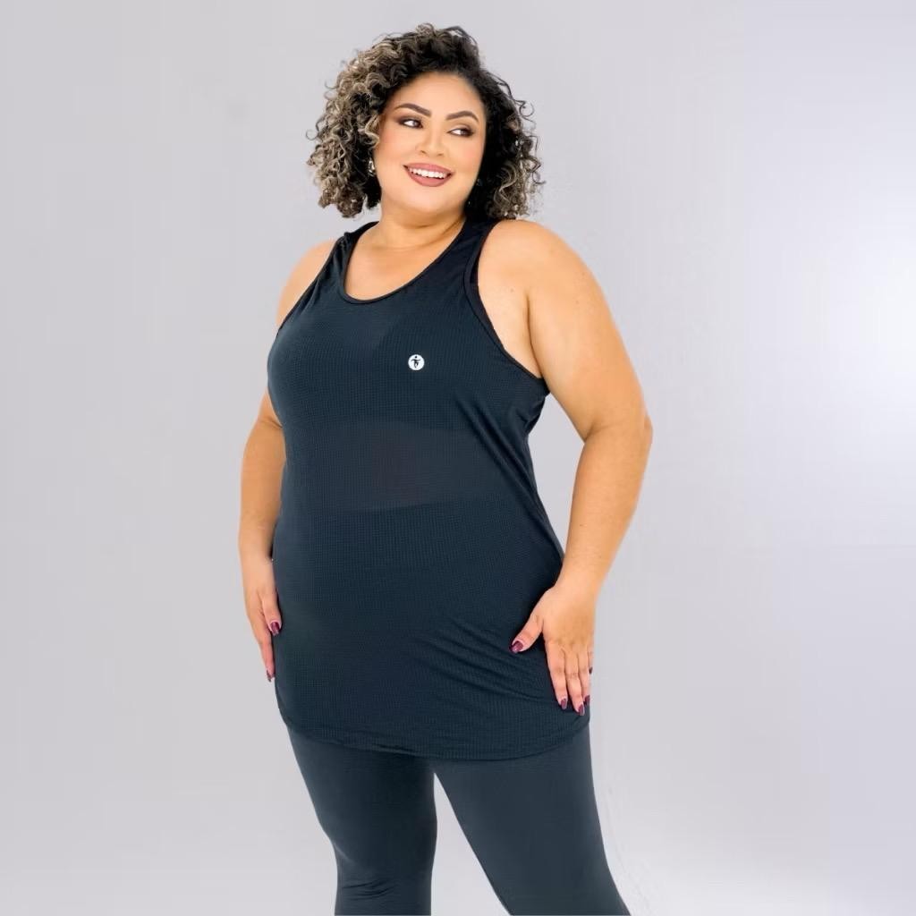 Regata Academia Feminina Plus Size Dri Fit Blusa Caminhada Musculação Treino academia G1 G2 G3  top!