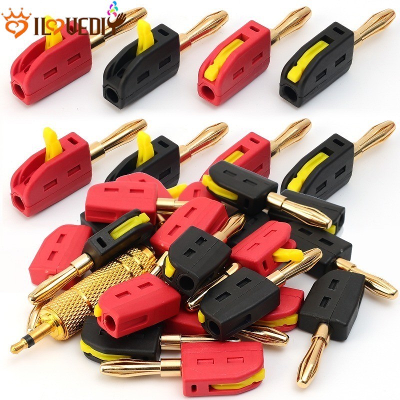 Plugues Banana De Nylon PA6 Para Home Theater | Conectores De Alto-Falante De Conexão Rápida 4MM 32A , Terminais De Latã