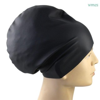 WMES1 Tampas De Natação Pretas Alto Elástico Extra Grande Para Dreadlocks Tranças Boné De Piscina De Cabelo Longo em Oferta na Shopee