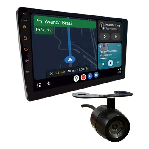KIT CENTRAL MULTIMIDIA ROADSTAR 9 POL RS915BR ANDROID CARPLAY + CÂMERA DE RÉ