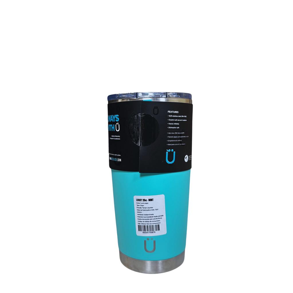 Copo Glück Lucky 591ml Original Mint | Isolamento a Vácuo, Livre de BPA, Não Suja | Design Elegante
