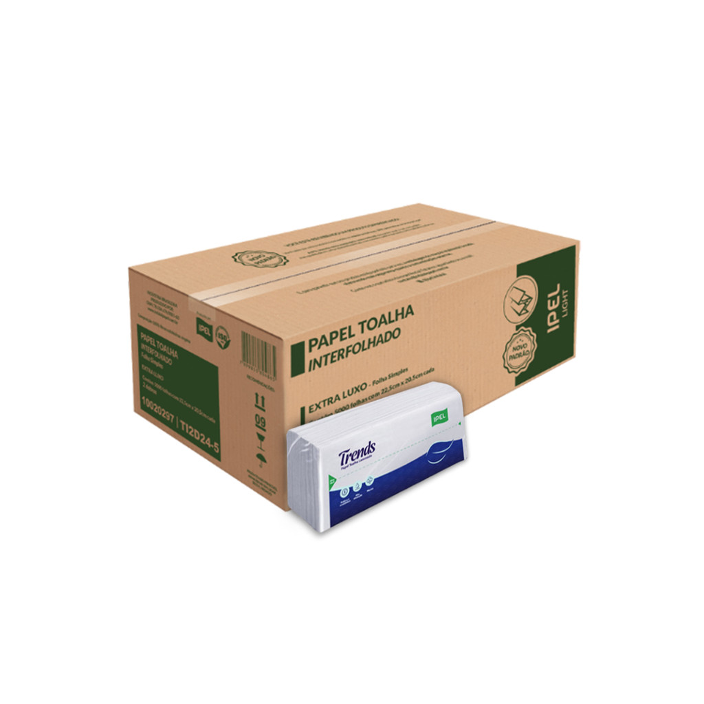 Papel Toalha Interfolha 2 Dobras Folha Dupla Ipel Trends 5.000 folhas em Oferta na Shopee