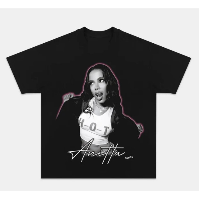 unissex Camiseta Camisa Blusa Unissex Algodão Cantora Pop ANITTA