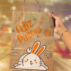 10 SACOLAS ECO P LARANJA - 25x12x34 CM - PASCOA DIVERTIDA 5339(PASCOA IDEIA OUTLET)